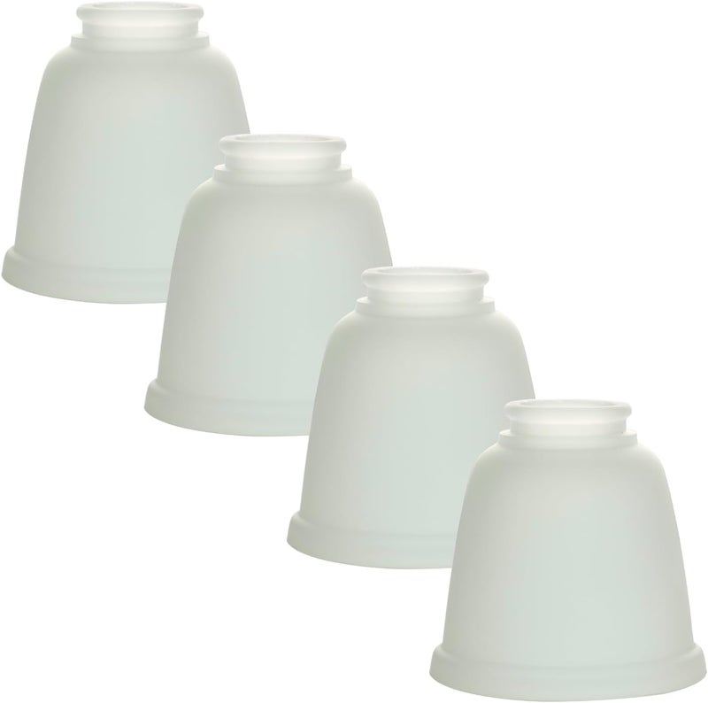 LIGHTACCENTS Ceiling Fan Light Covers - Frosted White Glass 4-Pack, Fixture Replacement Globes & Shades, Ceiling Fan Globe Replacement, Ceiling Light Shade, Light Fixture Cover - Image 1